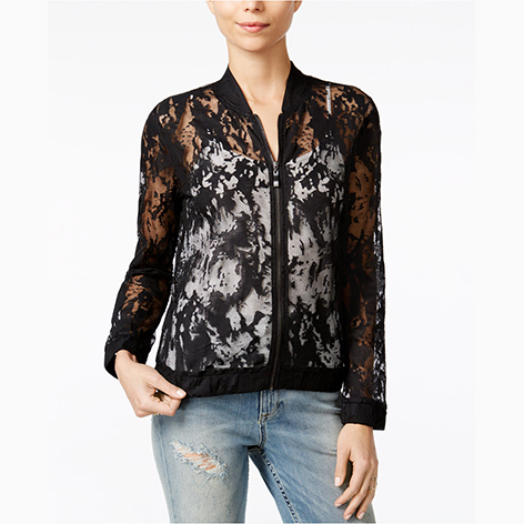 Sheer Lace Bomber…