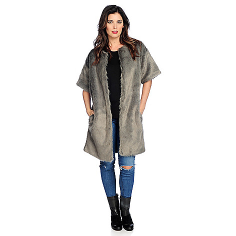 Faux Fur Elbow Sleeved…