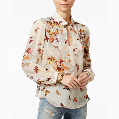 Butterfly-Print Blouse