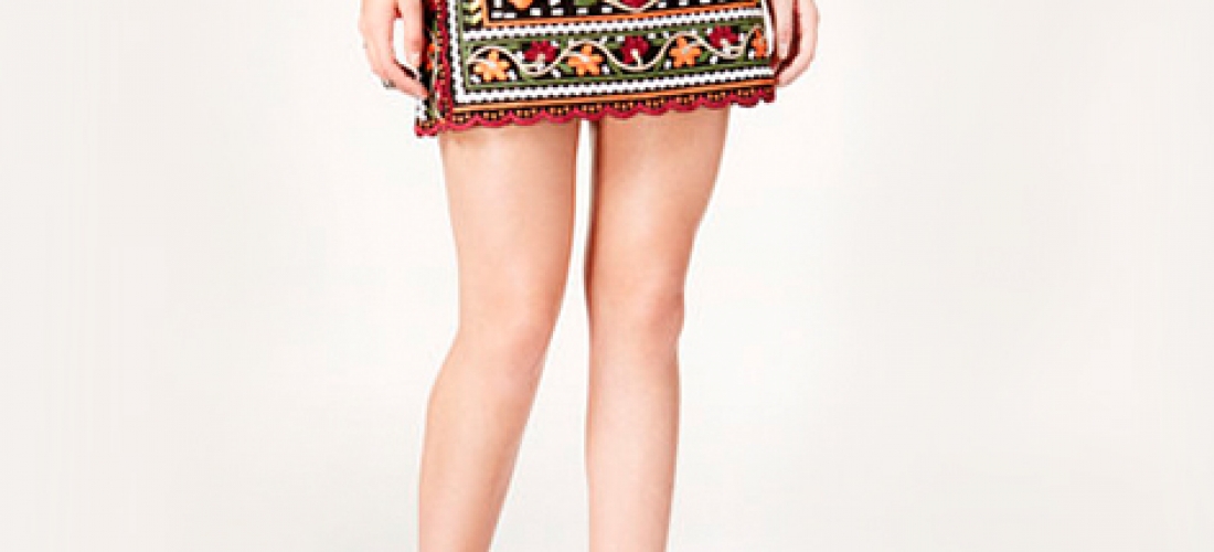Embroidered Mini Skirt