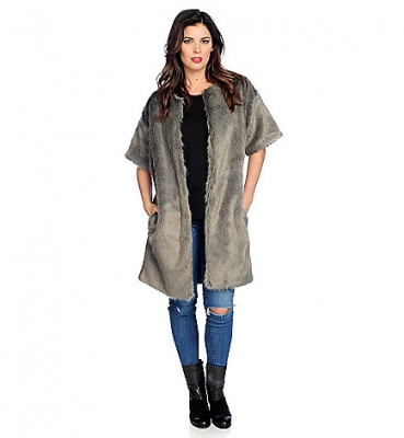 Faux Fur Elbow Sleeved…