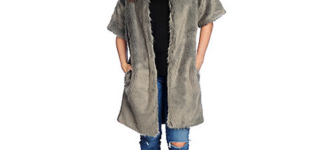 Faux Fur Elbow Sleeved…